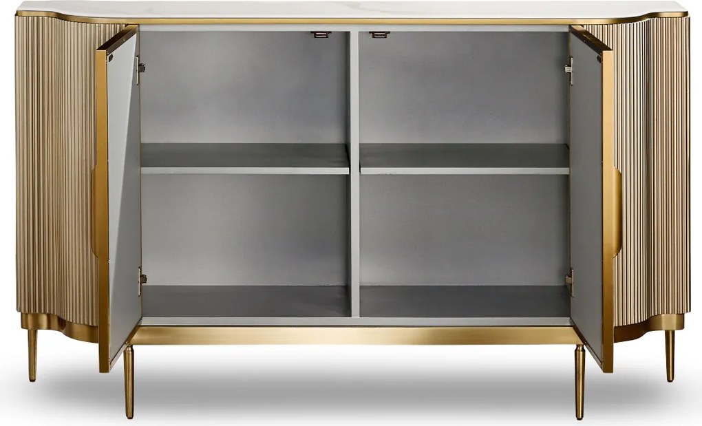 Dwudrzwiowa komoda glamour Stilig ST906 w kolorze szampańskiego złota