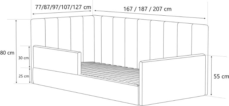 Łóżko dziecięce przypodłogowe BAMBI - 80x180