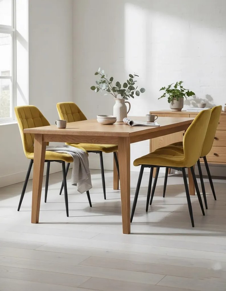 Musztardowe welurowe krzesło do stołu M0-Z56