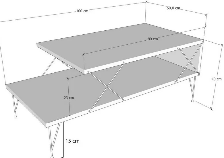 Stolik konferencyjny Loire Travertine and Black