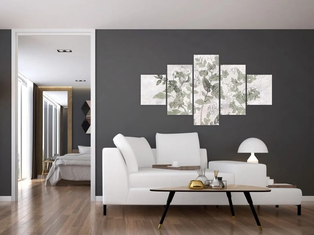 Obraz - Rośliny w gipsie (125x70 cm)