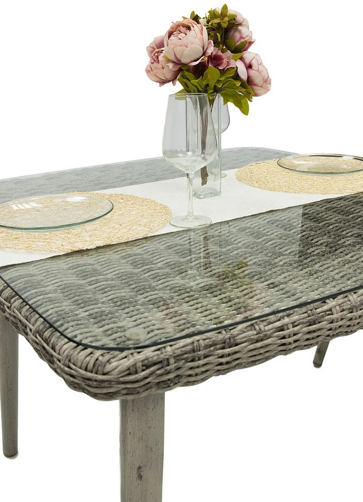 Zestaw rattanowy ogrodowy VICTORIA MINI 1+2 (szary)
