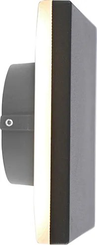 Designerska lampa ścienna z aluminium w kolorze szarym 15 cm z wbudowaną diodą LED 9W - Skyf