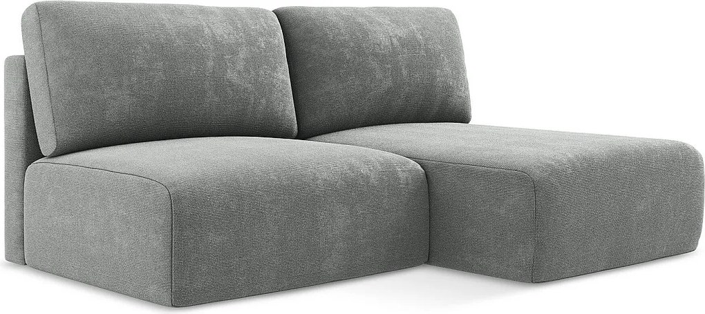 Otwarty Prawy narożnik z funkcją spania - z tkaniny szenilowej - szary - KONA