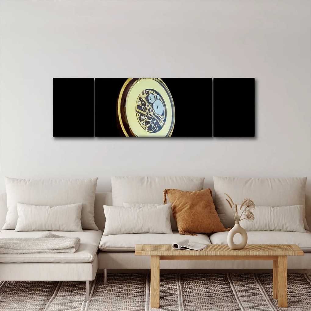 Obraz złotego zegarka kieszonkowego (170x50 cm)