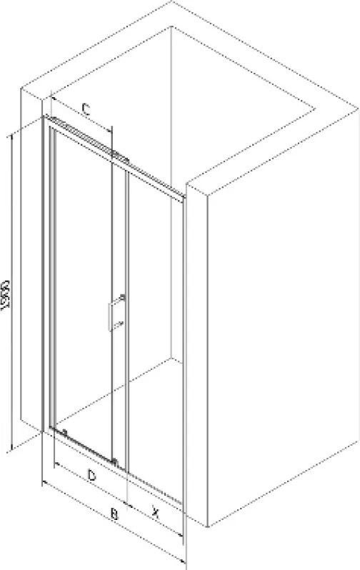 Mexen Apia drzwi prysznicowe rozsuwane 105 cm, transparent, czarne - 845-105-000-70-00