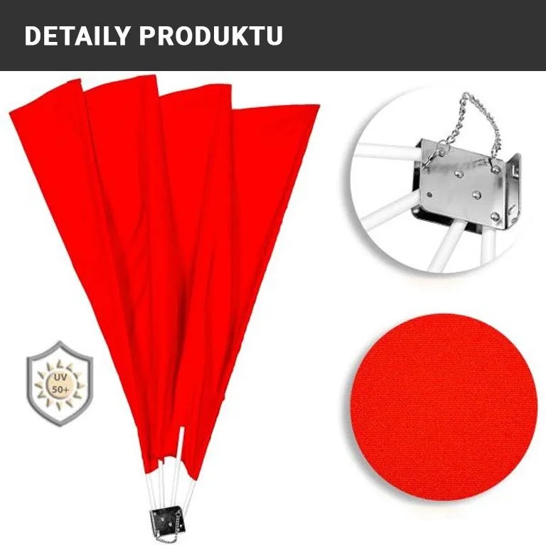 STILISTA Balkonowy parawan, 140 x 140 cm, czerwony