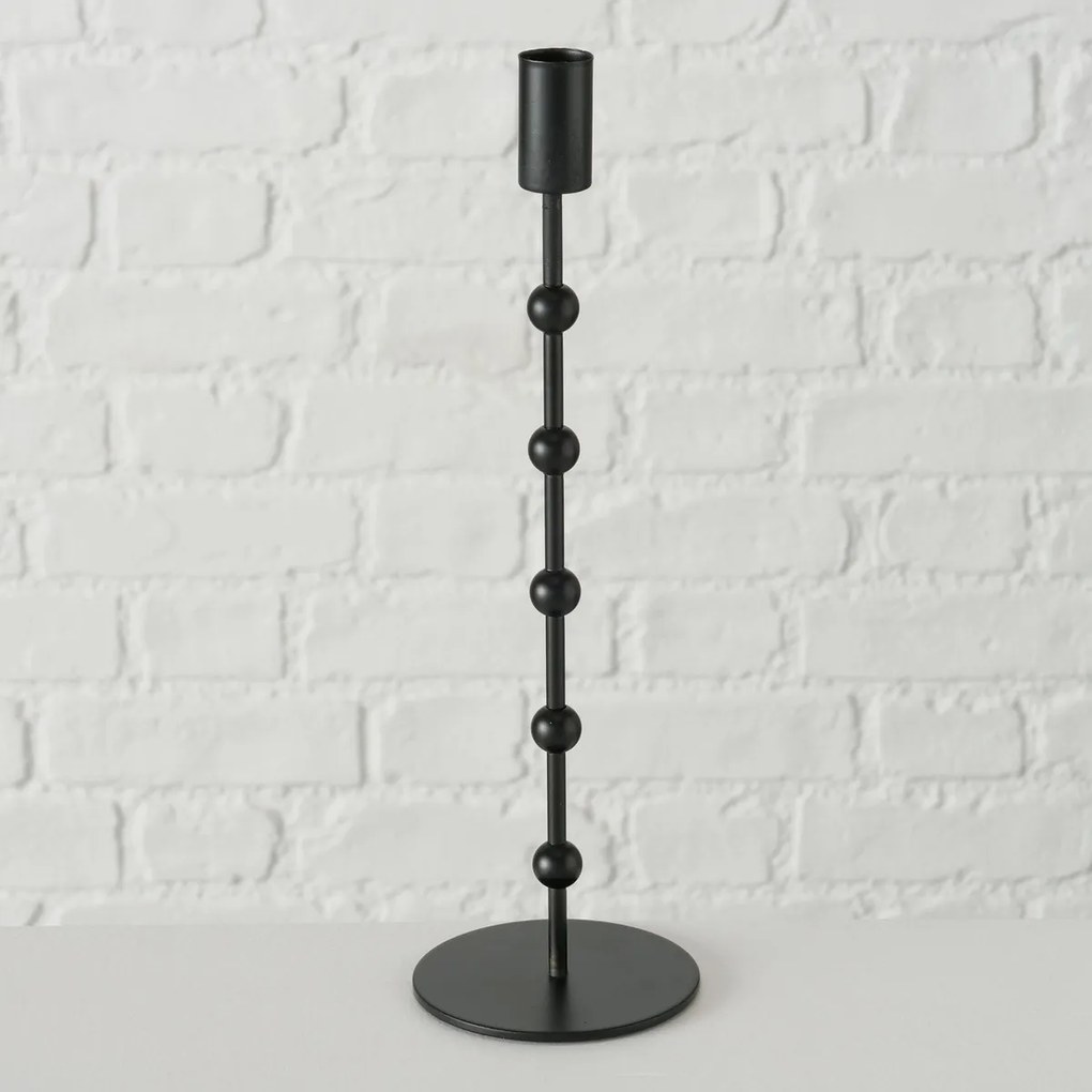 Metalowy świecznik Kimberly, 2 sztuki, kolor czarny