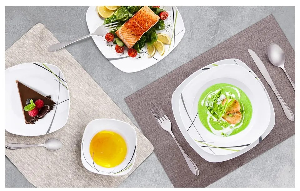 18-częściowy zestaw porcelanowych talerzy Orion Green