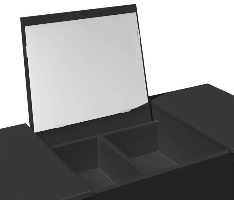 Toaletka czarna do makijażu z chowanym lustrem C5-M76