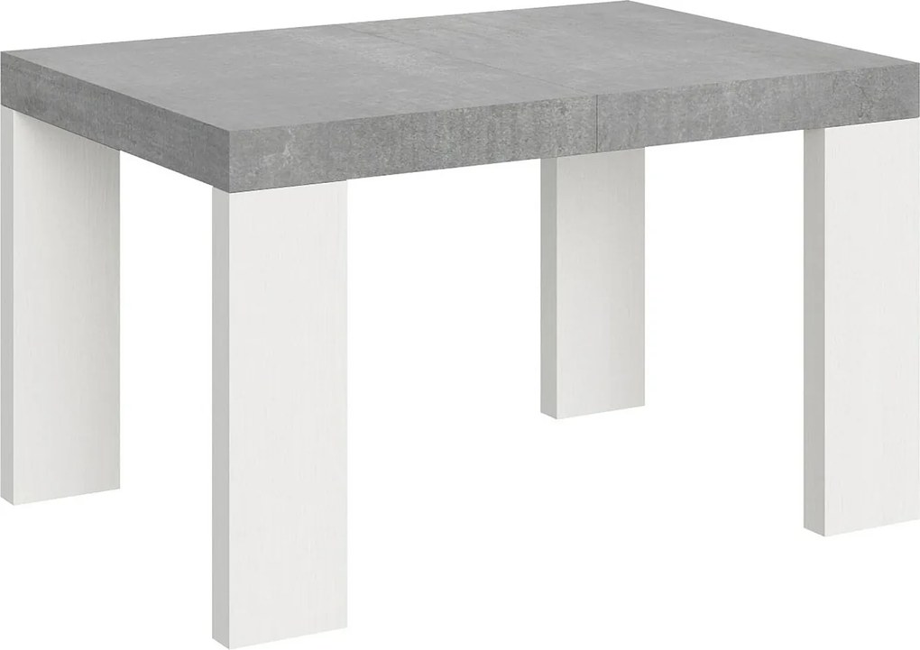 Rozkładany stół 90x130/234 cm Roxell Mix Cementowy blat - Nogi z białego jesionu