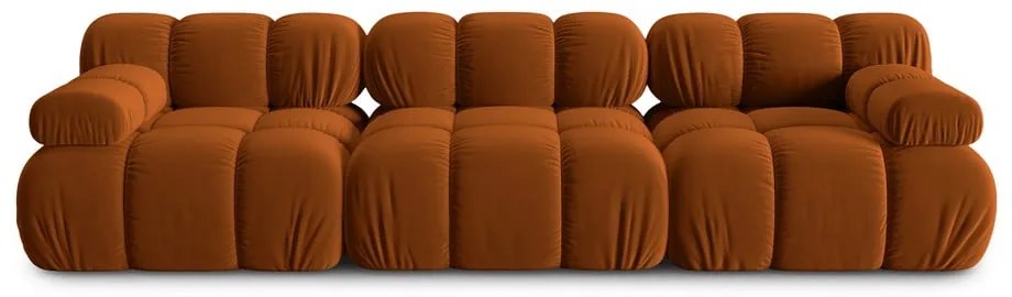 Pomarańczowa aksamitna sofa 282 cm Bellis – Micadoni Home