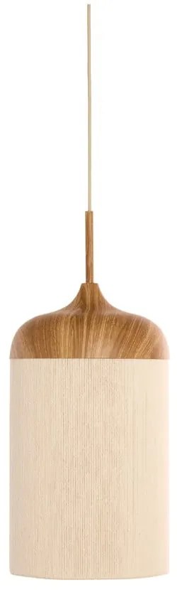 Lampa wisząca w naturalnym kolorze z tekstylnym kloszem ø 16 cm Dania – Light &amp; Living