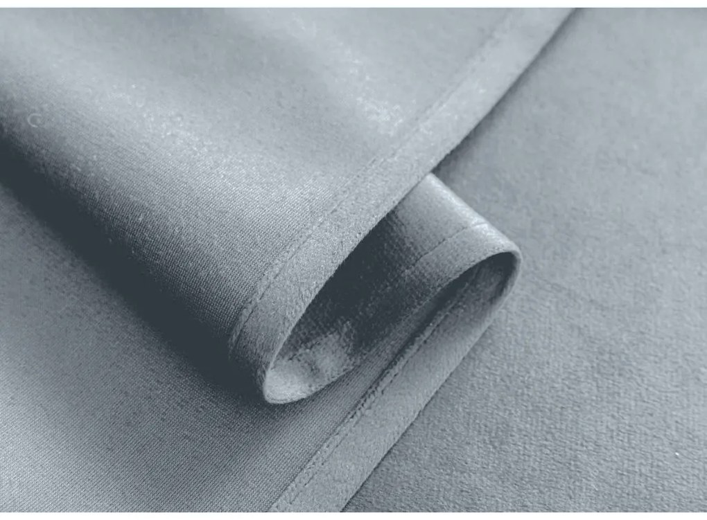 Zasłona zaciemniająca VELVET szaro-niebieska 140x250 cm (2 szt.), taśma marszczona