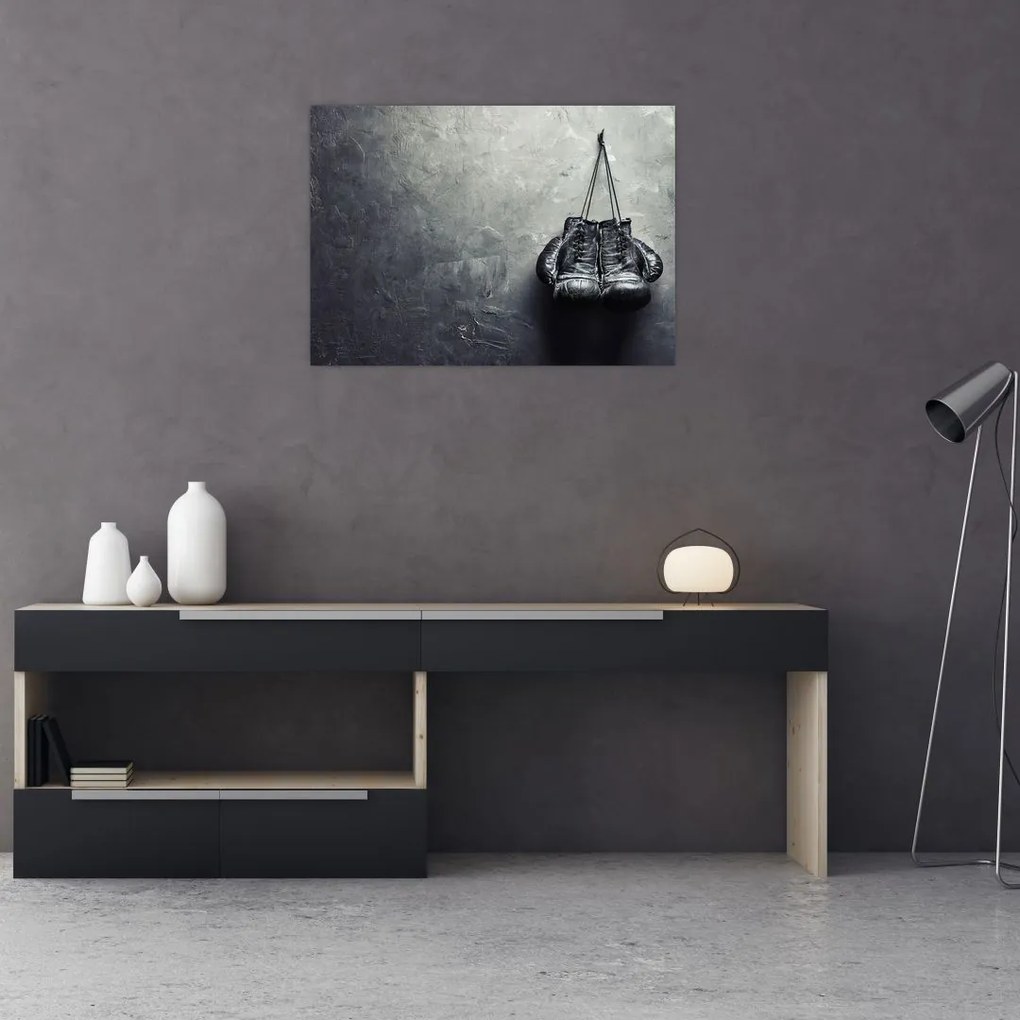 Obraz na szkle rękawic bokserskich (70x50 cm)