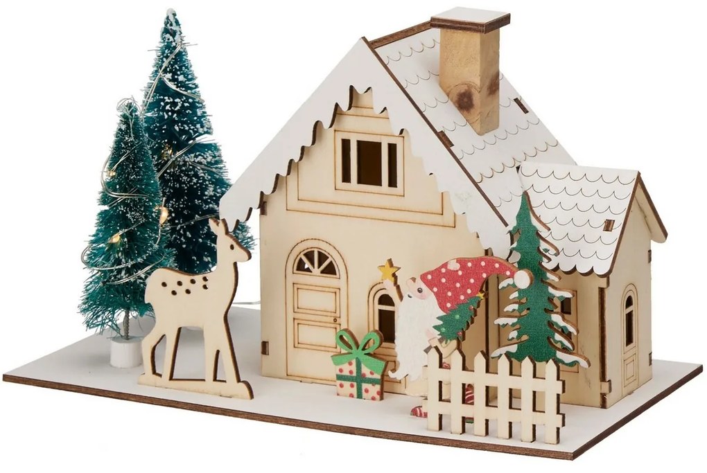Dekoracja świąteczna LED Domek zimowy, 20 x 10 x 12,5 cm, dekor 2