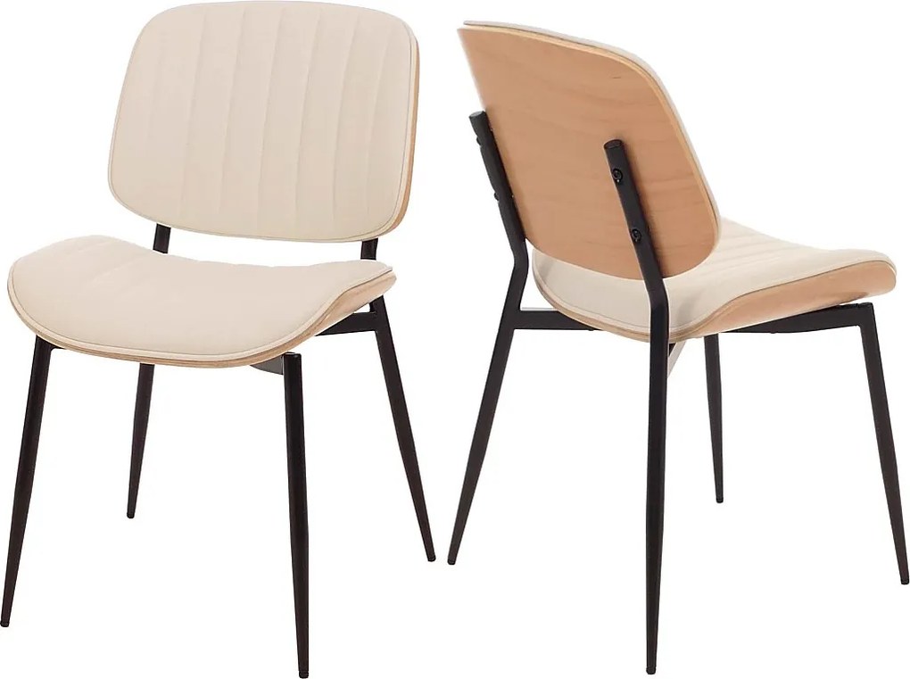 Krzesło do jadalni MCW-O44 (zestaw 2 sztuk),  naturalny, biały