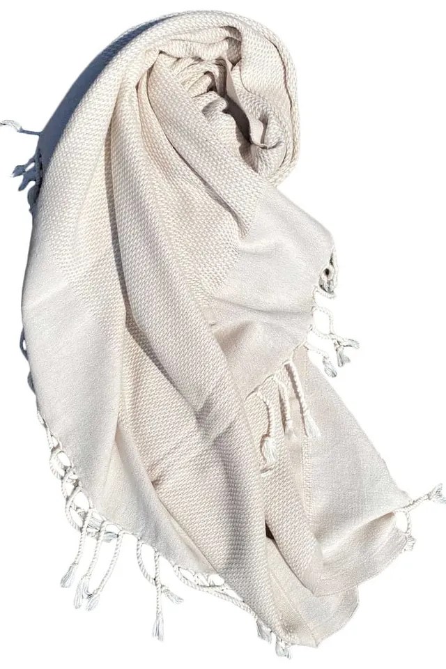 Beżowy bawełniany koc plażowy 90x175 cm Retro – Foutastic