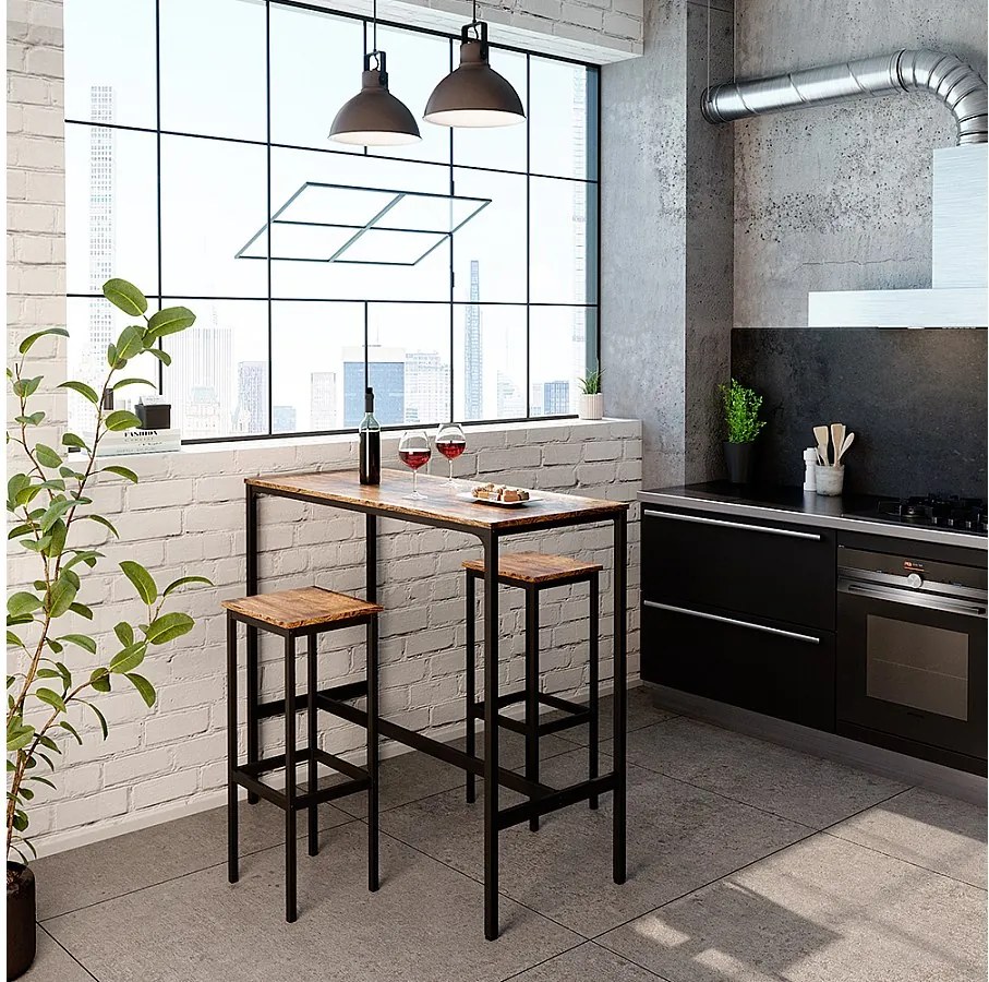 Stół barowy drewno antyczne 120x50x105 fyrk