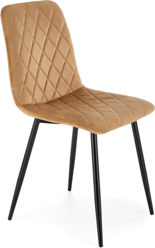 Pikowane krzesło do jadalni K525 Halmar z tkaniny velvetowej