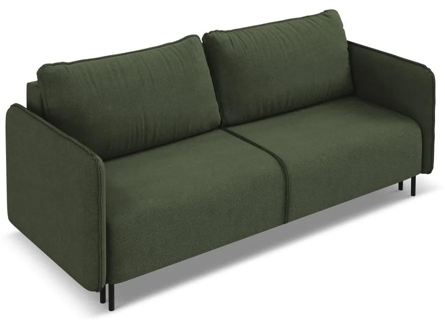 Zielona rozkładana/ze schowkiem sofa 226 cm Luana – Makamii