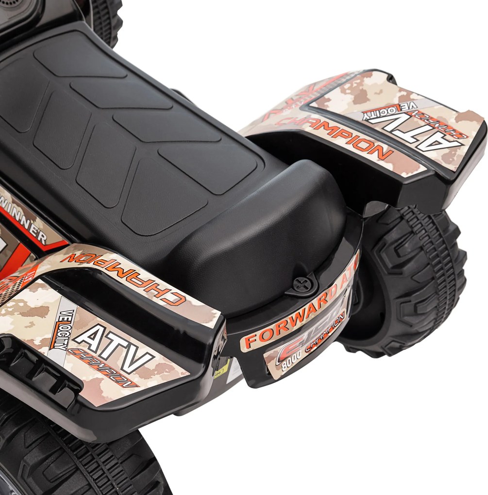 HOMCOM Quad ATV quad elektryczny quad dziecięcy akumulator 6V samochód dziecięcy LED światła przednie kolor czarny