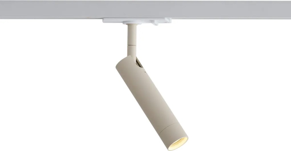 Nowoczesny reflektor beżowy z białym do systemu szynowego 1-fazowego - Iconic Ivy