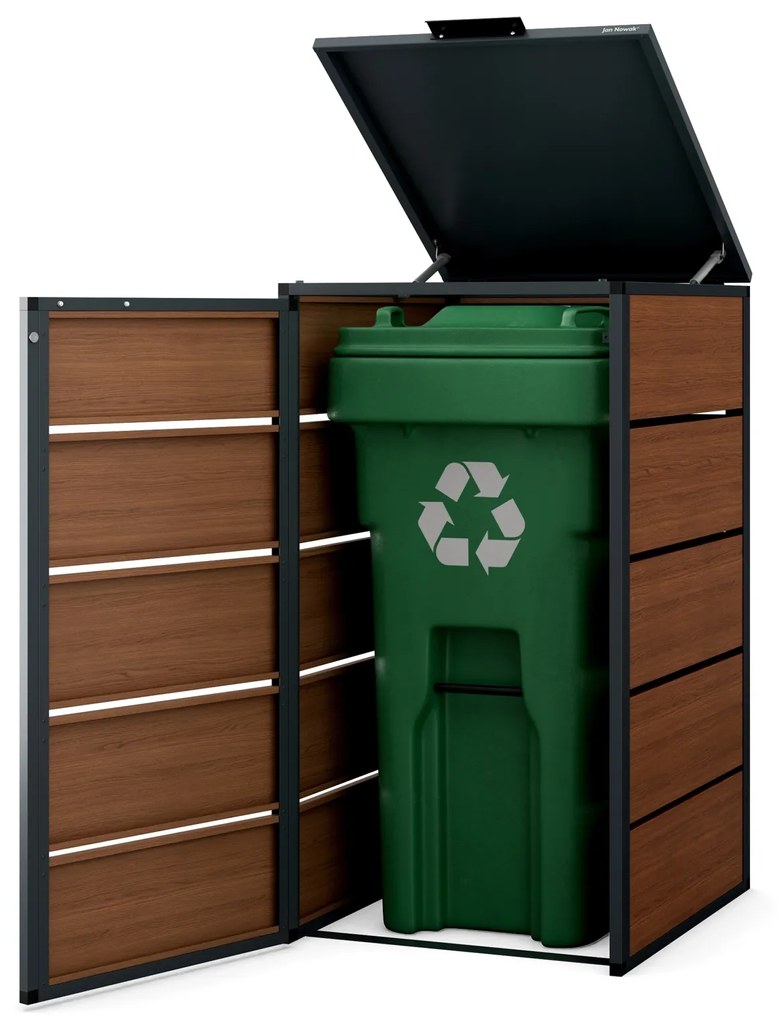 Zabudowa śmietnikowa 120L jednokomorowa, antracyt - orzech