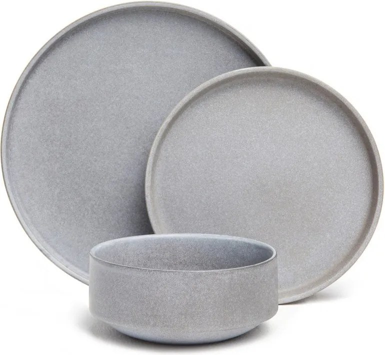 18-częściowy zestaw szarych naczyń z kamionki Bonami Selection Malia