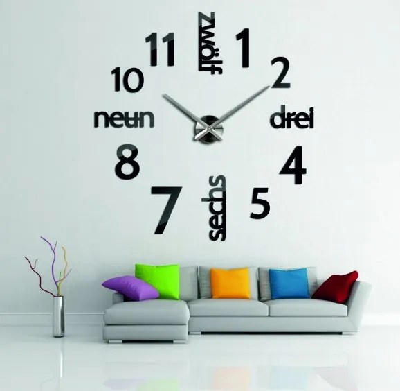 Stylesa Nowoczesny zegar ścienny DIY DRIWAL 3D S039 i niebieski