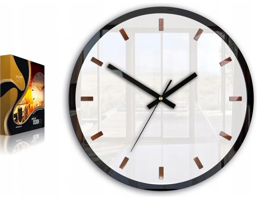 Zegar ścienny okrągły klasyczny z cichym mechanizmem na ścianę akrylowy