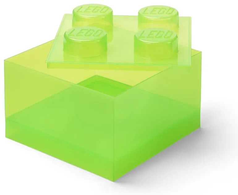 Zielony plastikowy pojemnik dziecięcy 25x25x18 cm – LEGO®