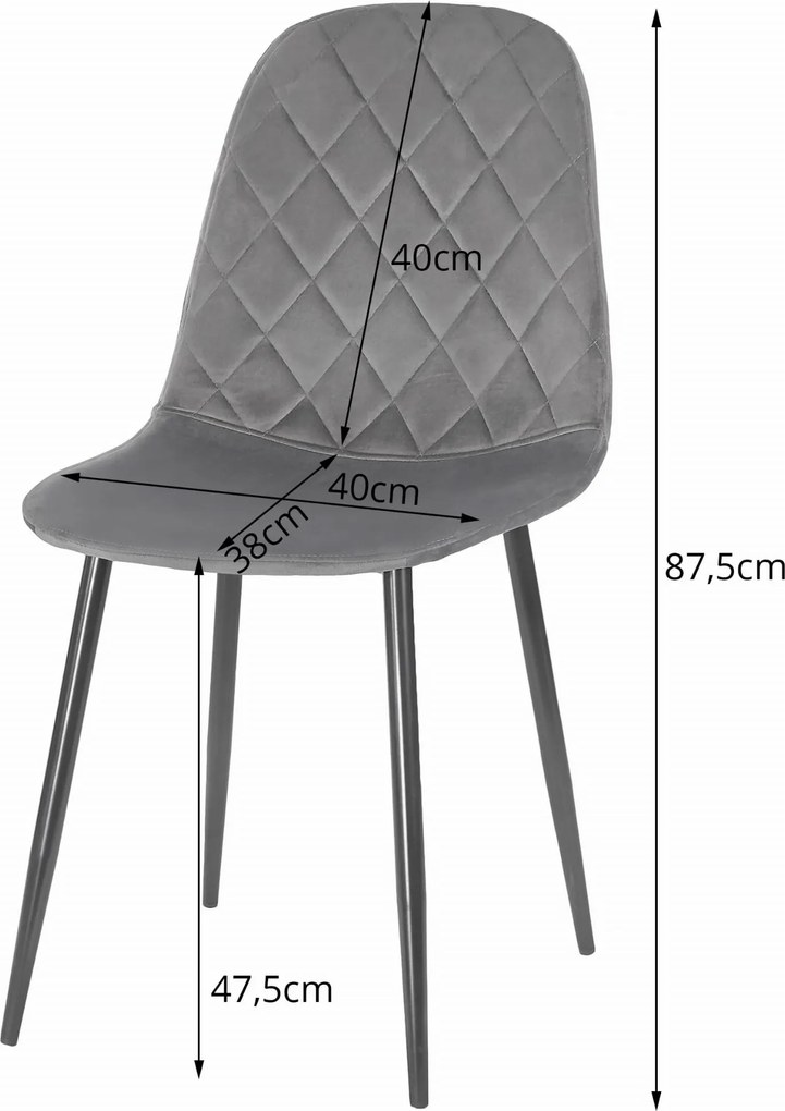 PROMOCJA Ciemnoszare aksamitowe krzesło ASTI z czarnymi nogami II. jakość