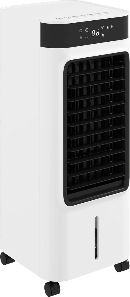 HOMCOM Mobilna chłodnica powietrza, 3-w-1 chłodzenie ewaporacyjne z 7-litrowym zbiornikiem, funkcja oscylacji 48°, biały | Aosom PL
