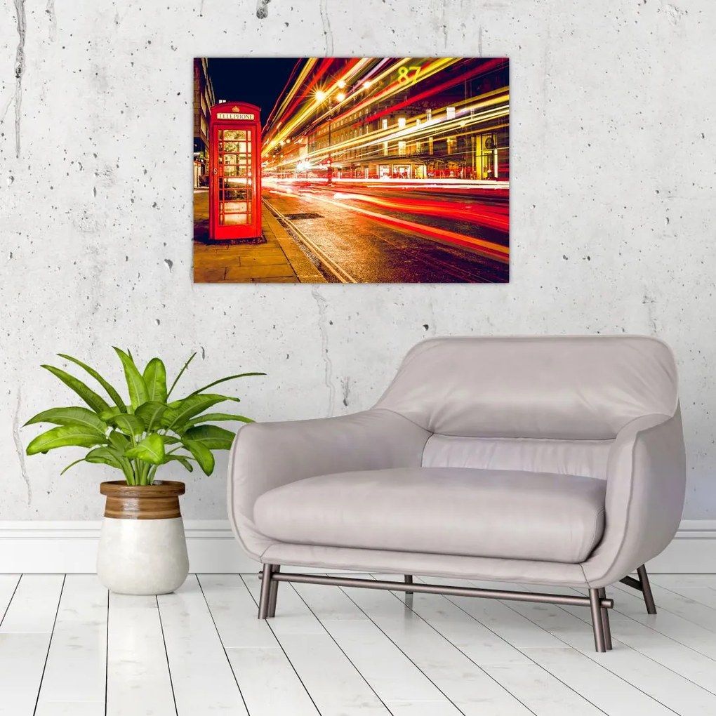 Obraz czerwonej budki telefonicznej w Londynie (70x50 cm)