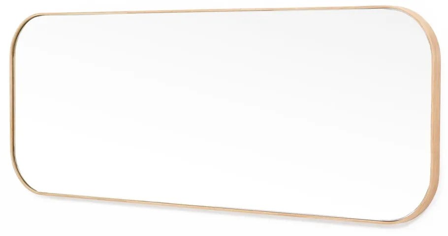 Lustro ścienne z ramą z drewna dębowego Wireworks Gaze, 41x114 cm