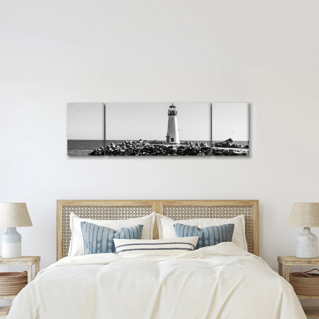 Obraz - Latarnia morska na wybrzeżu, Santa Cruz, Kalifornia (170x50 cm)