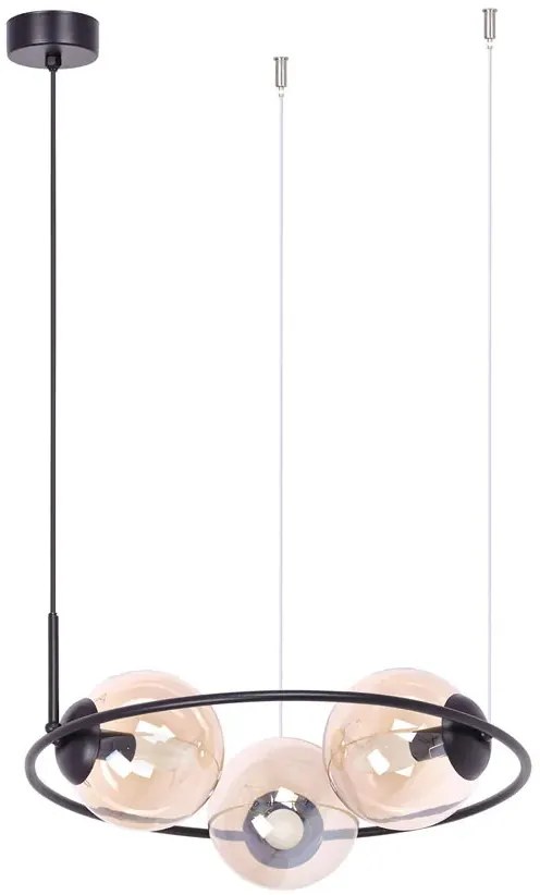 Geometryczna lampa wisząca z bursztynowymi kloszami - A202 Z7-N12