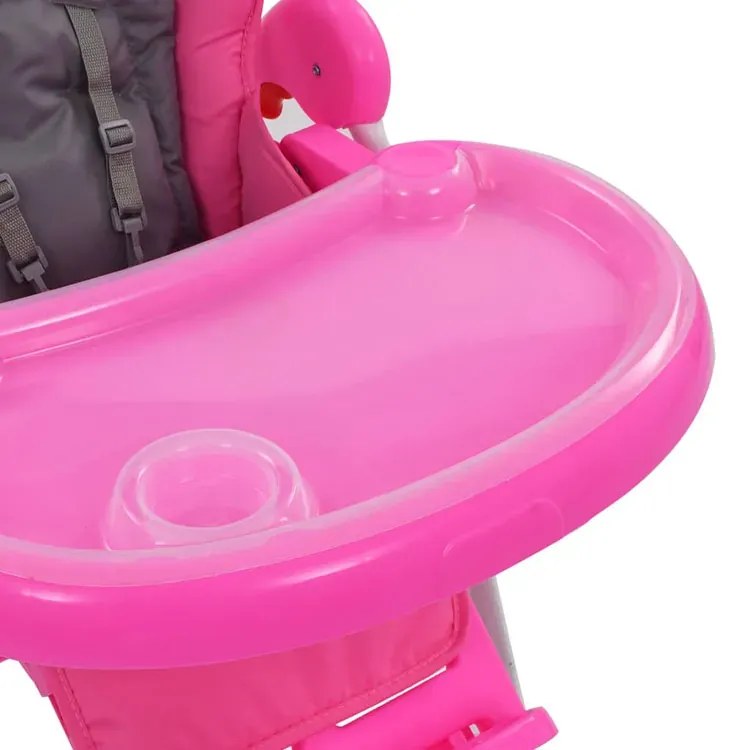 Różowe regulowane krzesełko do karmienia W2-K60