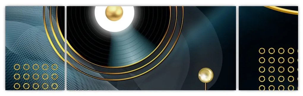Obraz - Złote kółka (170x50 cm)