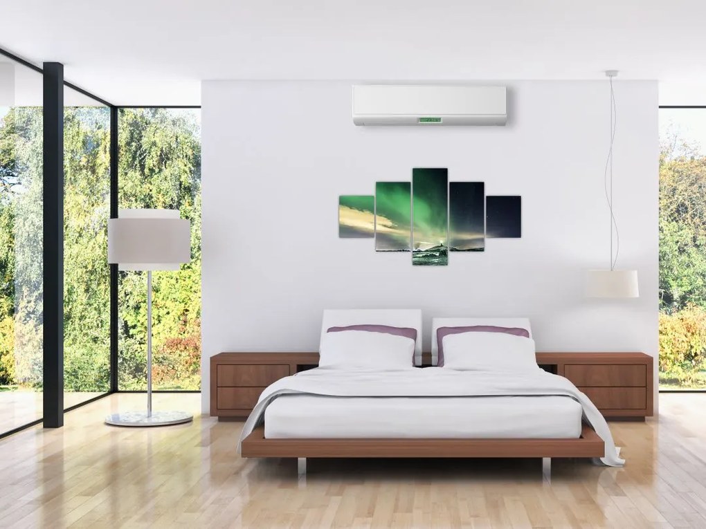 Obraz zorzy polarnej (125x70 cm)