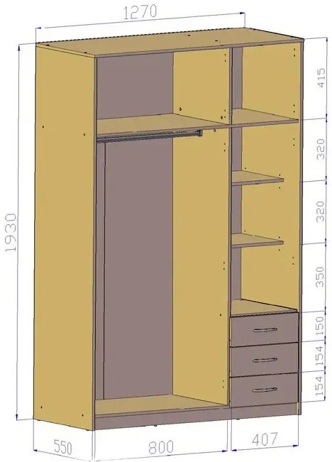 Biała szafa z nadstawką E5-N52