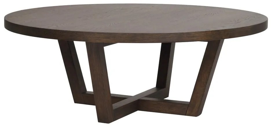 Ciemnobrązowy okrągły stolik w dekorze dębu ø 110 cm Boxford – Rowico