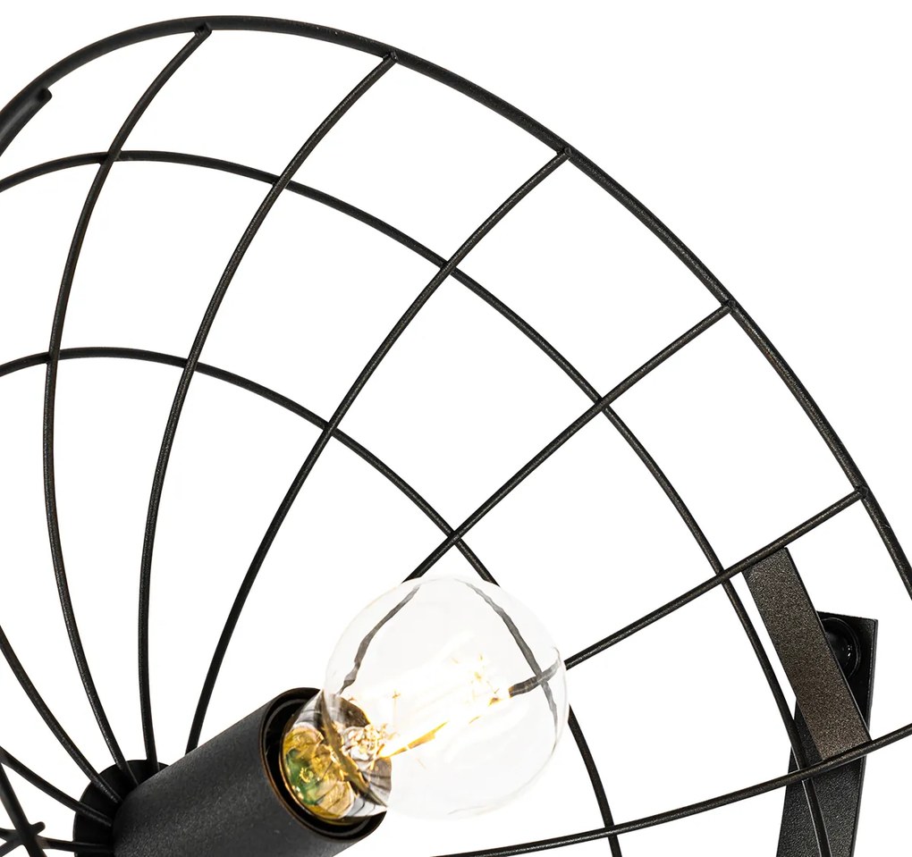 Industrialna lampa podłogowa na trójnogu czarna 35 cm regulowana - HanzePrzemysłowy Oswietlenie wewnetrzne