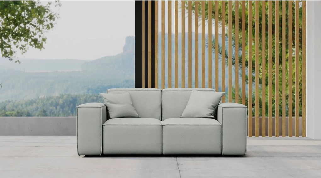 Sofa ogrodowa dwuosobowa MALIBU, tkanina Odyssey, Jasnoszary
