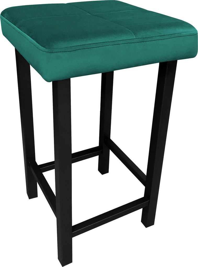 Taboret KLASYK tkanina Welur stelaż metalowy : Kolor Stelaża - Czarny , Kolor tkaniny - VELVET - MG20, Typ tkaniny - Velvet, Wysokość - 60 cm