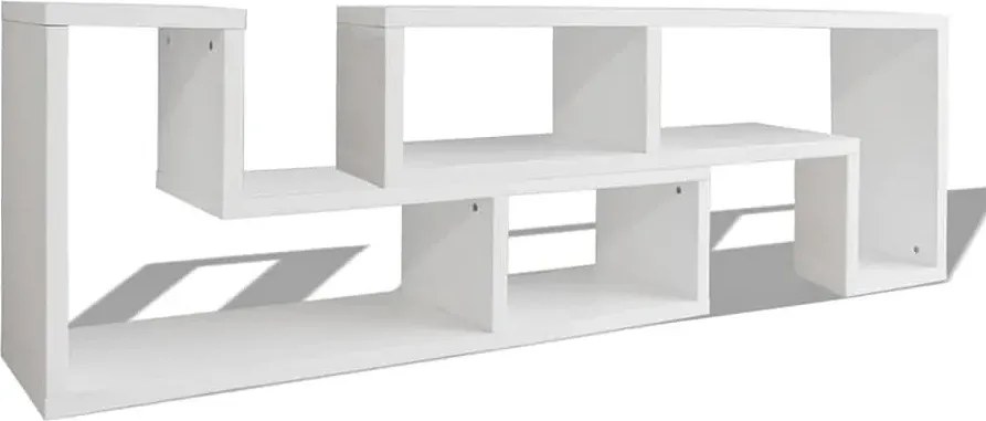 Komplet 2 białych szafek RTV w kształcie litery L D9-B58