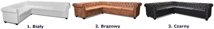 6-osobowy biały narożnik w stylu Chesterfield - Xavier 6Q