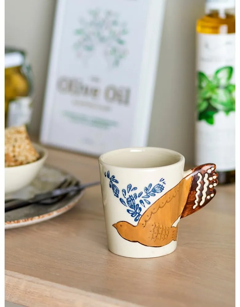 Kremowy kamionkowy kubek 260 ml Hezha – Bloomingville