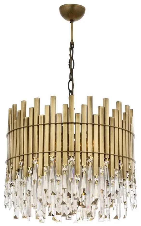 Żyrandol na łańcuchu CRYSTALLINE 6xE27/40W/230V śr. 40 cm mosiądz